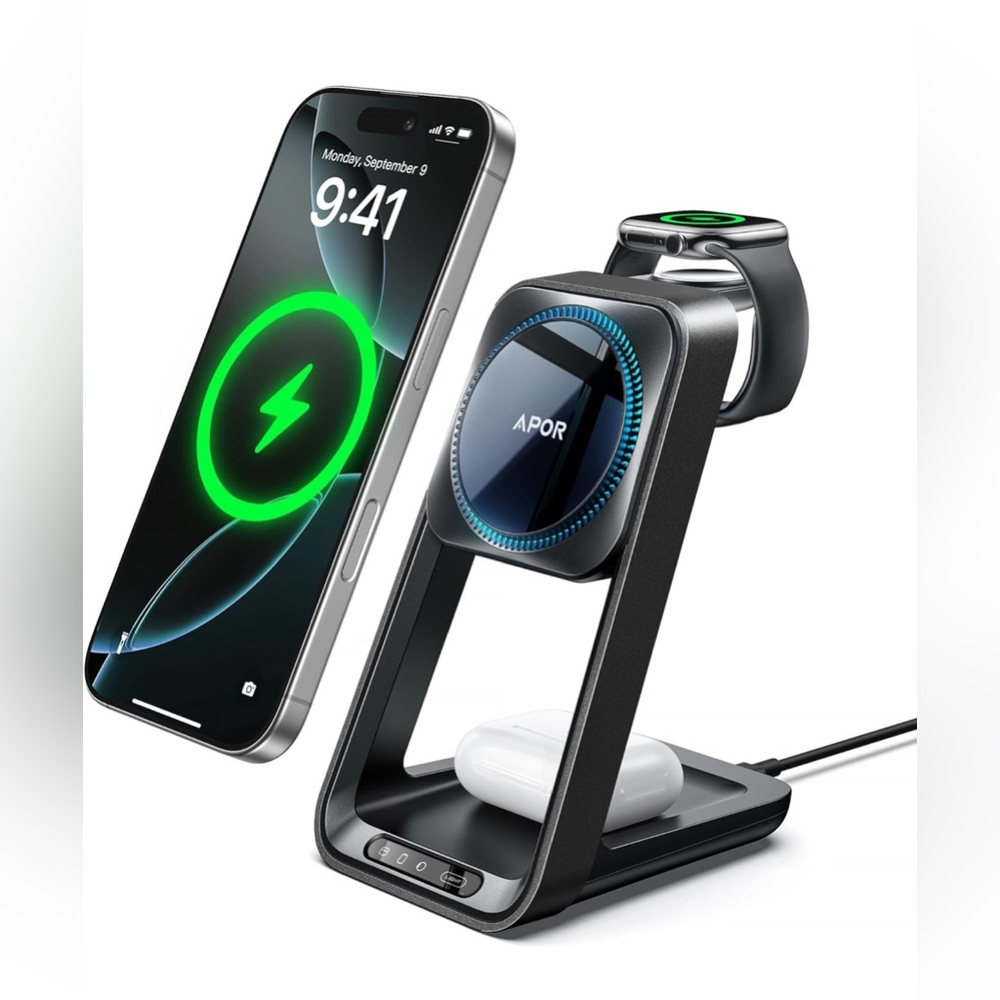 3In1 Wireless Charger Fast Charging Station Dock For Apple Watch Air Pods iPhone